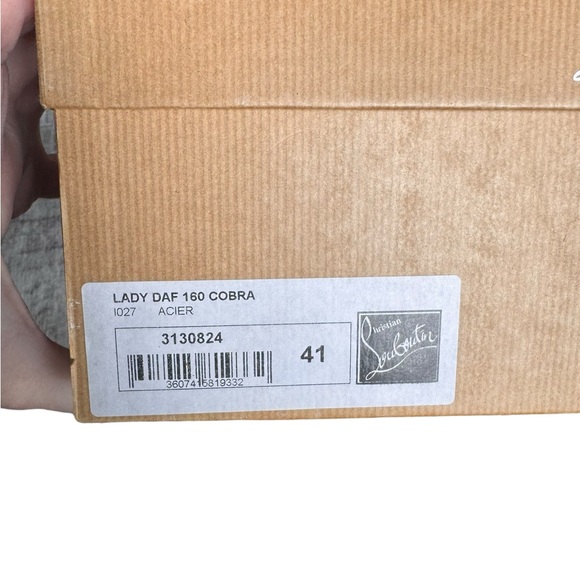 Christian Louboutin - Lady Daf 160 Cobra Platform Heels Rare Acier Grey Sz 41 - Picture 13 of 16